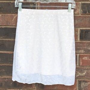 Cream white lined moon witchy fairy y2k short pencil skirt